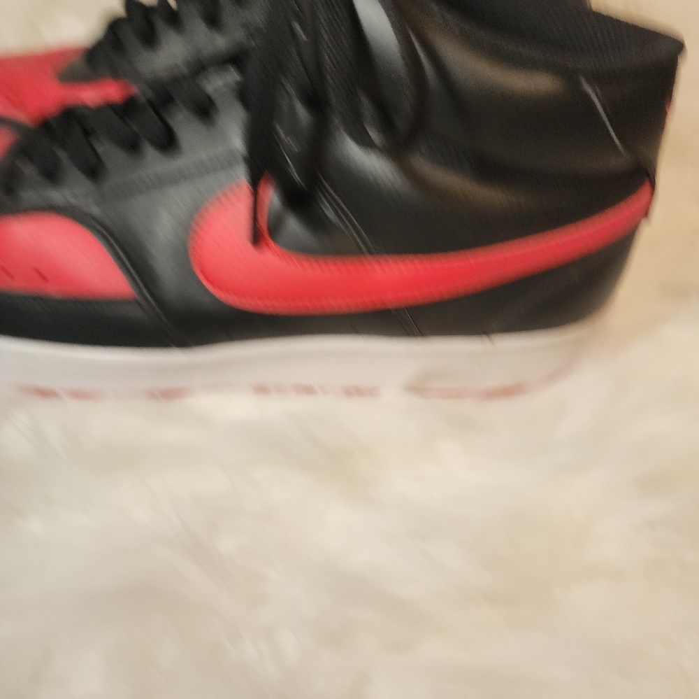 Nike Court Vision Mid Black Red Size 11 - Picture 4 of 9